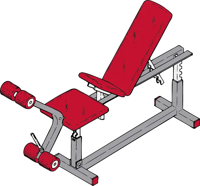 Drawing of an adjustable bench with leg hold.