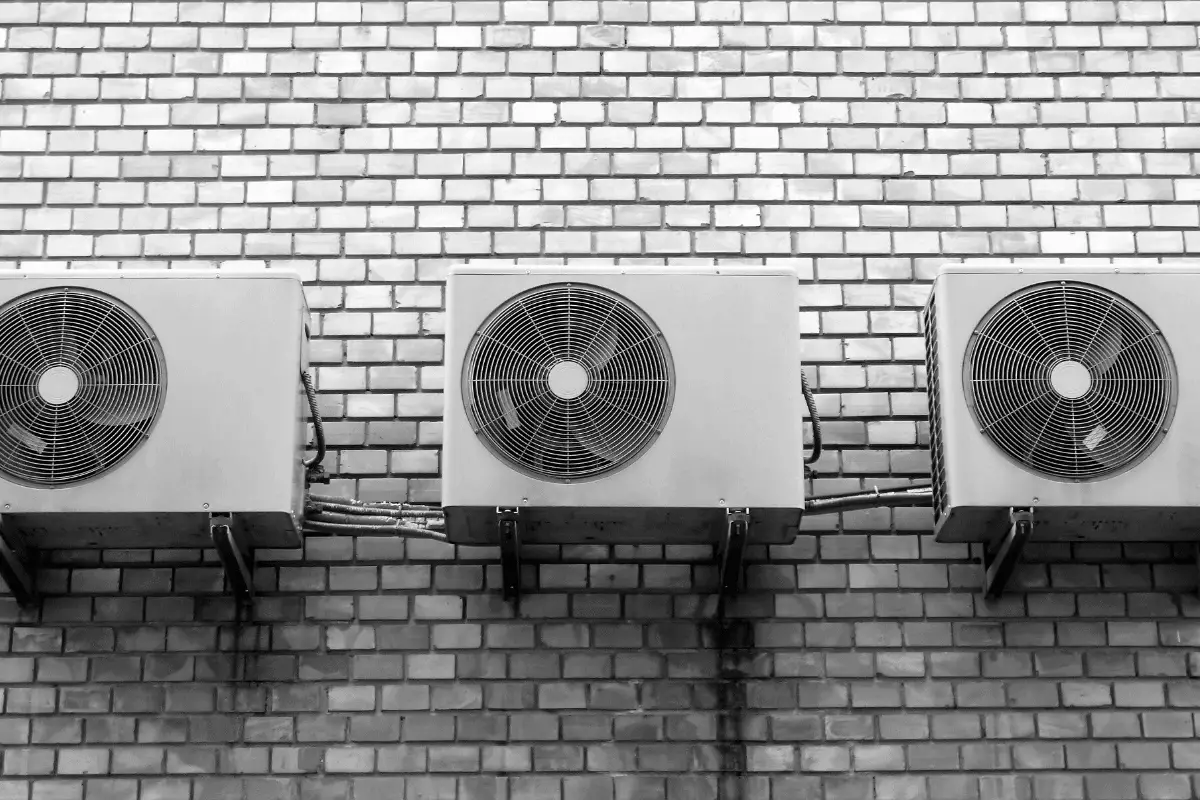 Air conditioning units on a wall