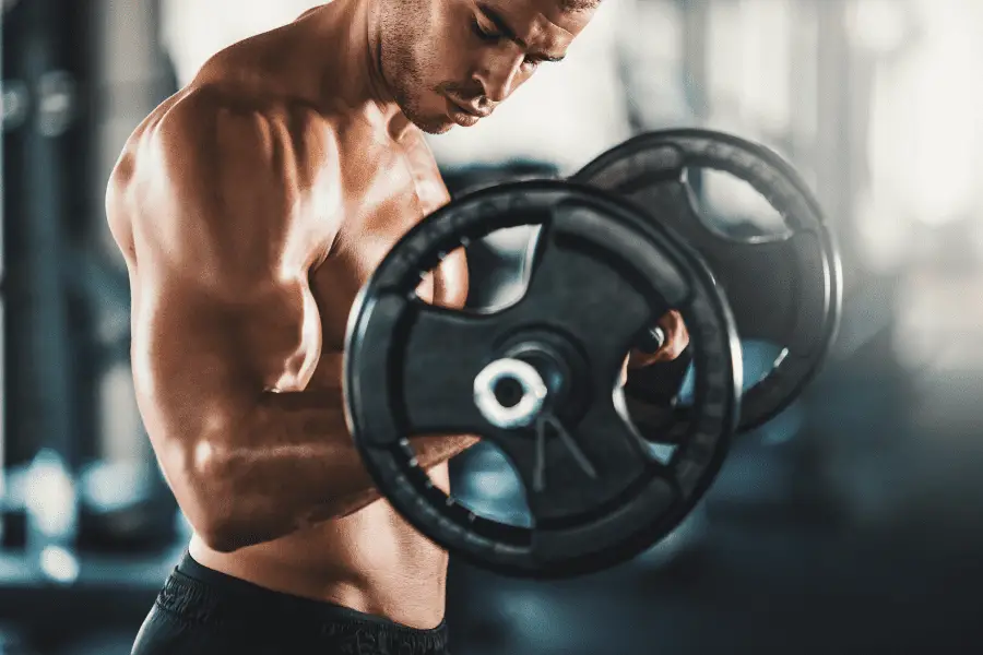 Image of a man doing biceps curls