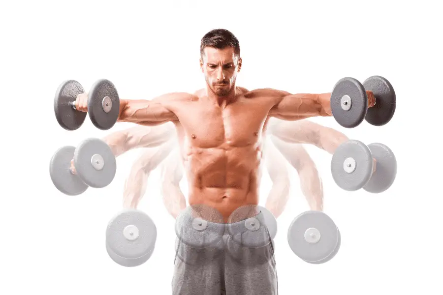Image of a man performing the lateral raise exercise for shoulders 
