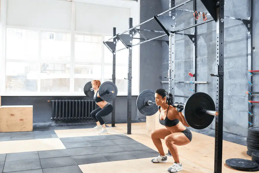 Image of woman doing squats.